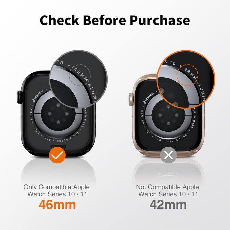 LK 6 Pack for Apple Watch Series 11 Screen Protector 46mm Series 10 [Flexible TPU Not Glass] Self-Healing, Max Coverage, Bubble Free, HD Clear Screen Protector for iWatch S11/S10 46mm, Anti-Scratch - Image 2